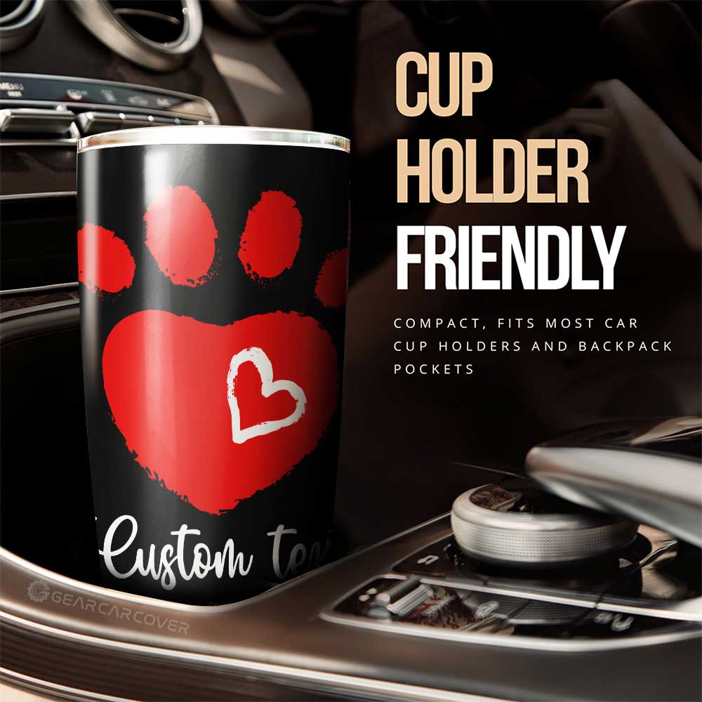 Kitty Dog Paw Love Tumbler Cup Custom Personalized Name Car Interior Accessories - Gearcarcover - 2