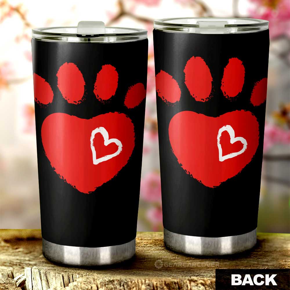Kitty Dog Paw Love Tumbler Cup Custom Personalized Name Car Interior Accessories - Gearcarcover - 3