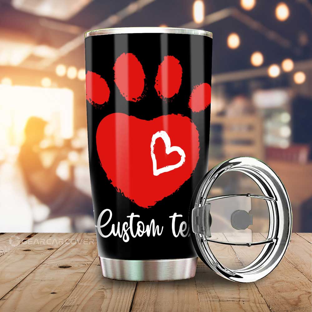 Kitty Dog Paw Love Tumbler Cup Custom Personalized Name Car Interior Accessories - Gearcarcover - 1