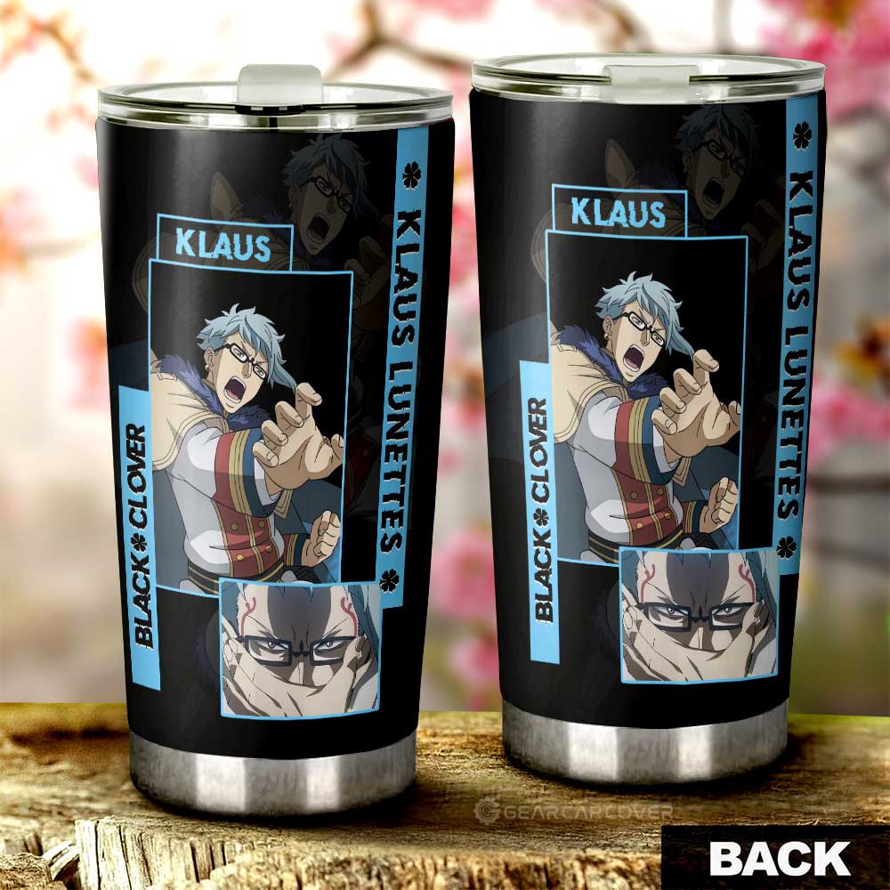 Klaus Lunettes Tumbler Cup Custom Black Clover Anime - Gearcarcover - 3