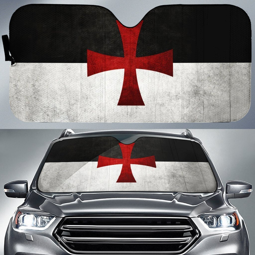 Knight Templar Car Sunshade Custom Symbol Car Accessories - Gearcarcover - 1