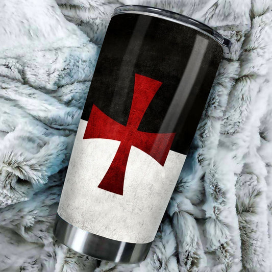 Knight Templar Tumbler Cup Custom Symbol Car Accessories - Gearcarcover - 1