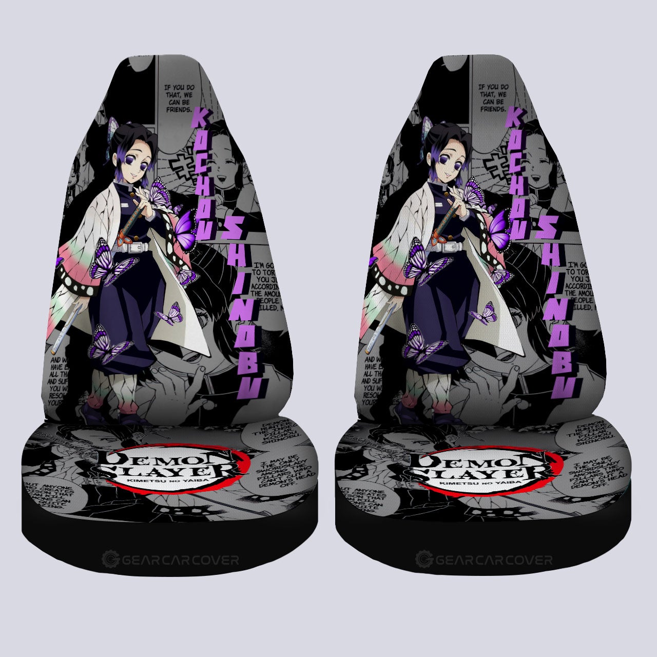 Kochou Shinobu Car Seat Covers Custom Demon Slayer Anime Mix Mangas - Gearcarcover - 4