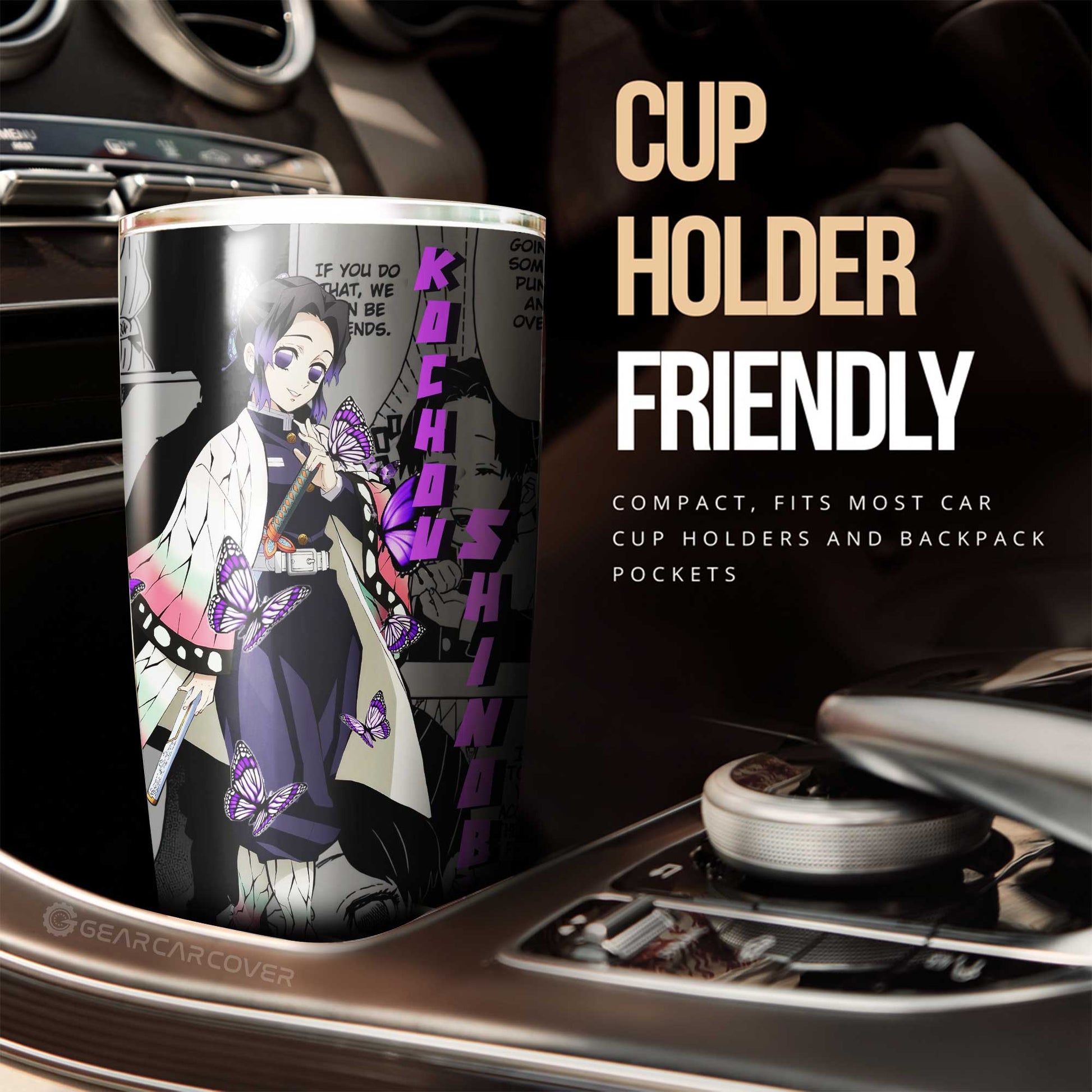 Kochou Shinobu Tumbler Cup Custom Demon Slayer Anime Mix Mangas - Gearcarcover - 3