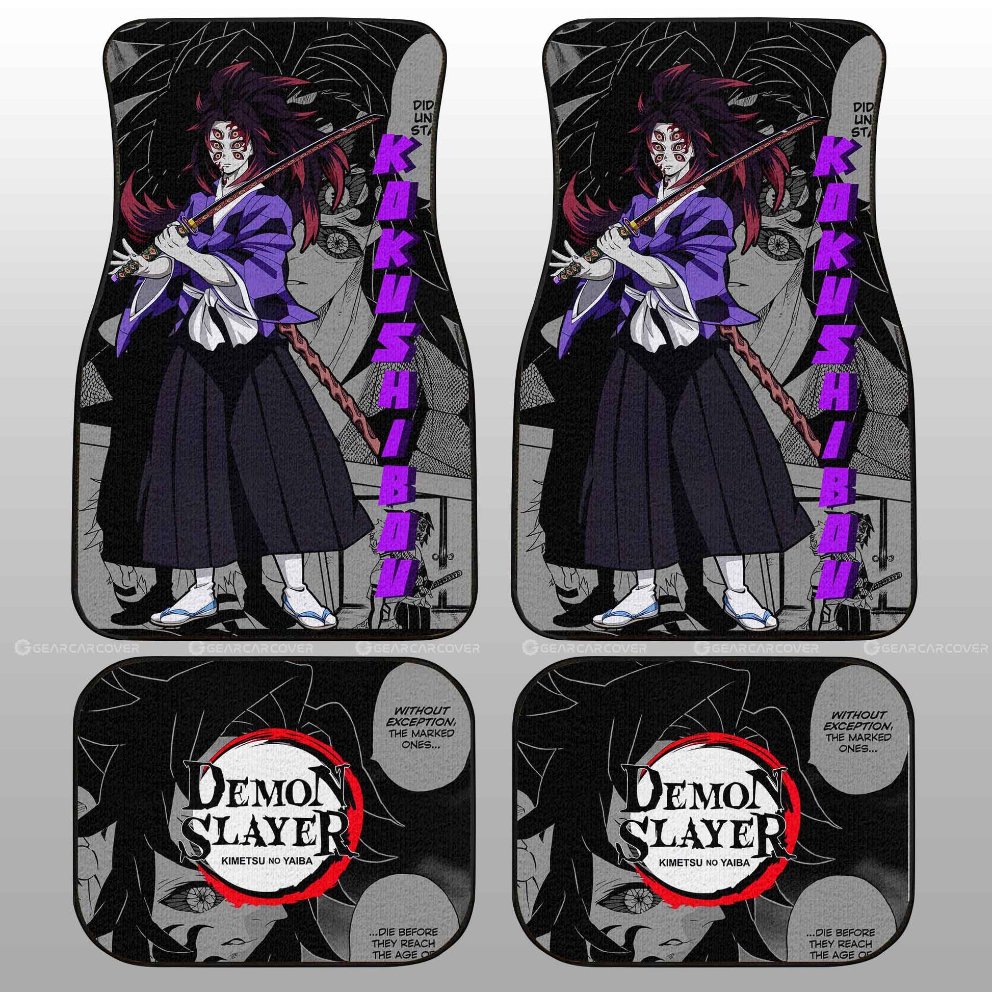 Kokushibou Car Floor Mats Custom Demon Slayer Anime Mix Mangas - Gearcarcover - 2