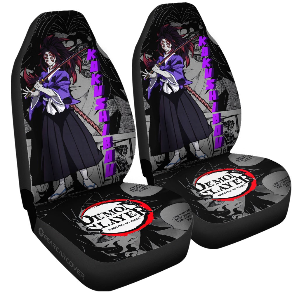 Kokushibou Car Seat Covers Custom Demon Slayer Anime Mix Mangas