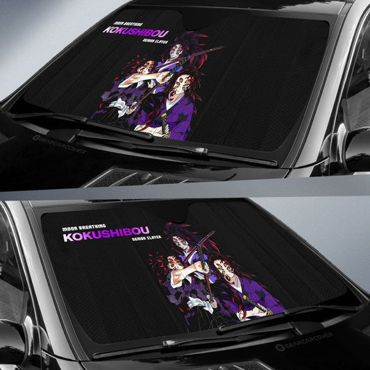 Kokushibou Car Sunshade Custom Demon Slayer Anime - Gearcarcover - 2