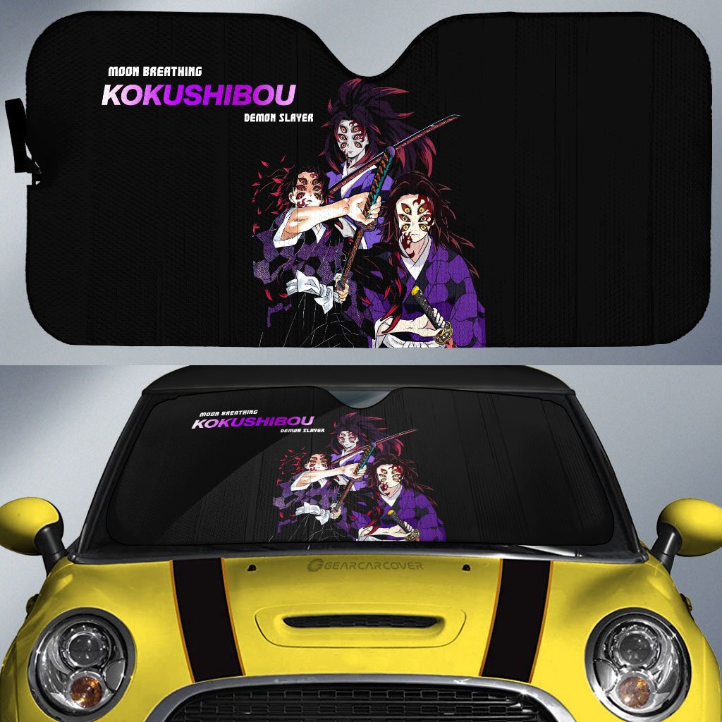 Kokushibou Car Sunshade Custom Demon Slayer Anime - Gearcarcover - 1