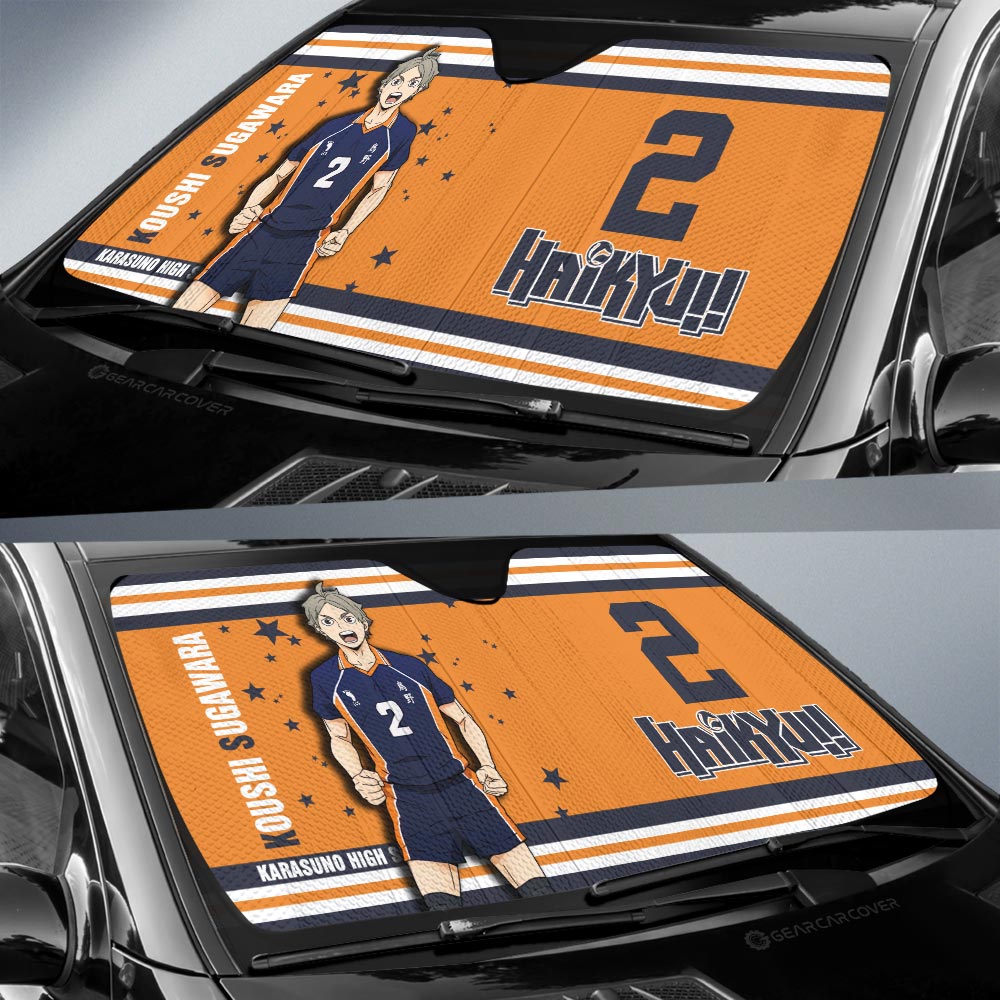 Koushi Sugawara Car Sunshade Custom Haikyuu Anime Car Accessories - Gearcarcover - 2