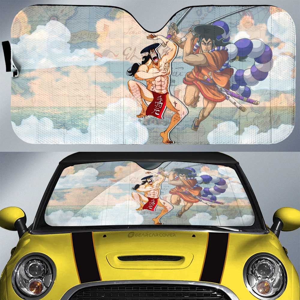 Kozuki Oden Car Sunshade Custom One Piece Map Car Accessories For Anime Fans - Gearcarcover - 1