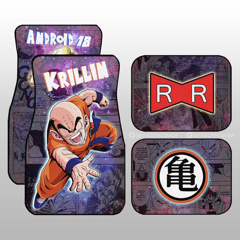 Krillin And Android 18 Car Floor Mats Custom Galaxy Style Dragon Ball Anime Car Accessories - Gearcarcover - 2