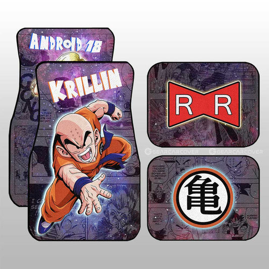 Krillin And Android 18 Car Floor Mats Custom Galaxy Style Dragon Ball Anime Car Accessories - Gearcarcover - 2