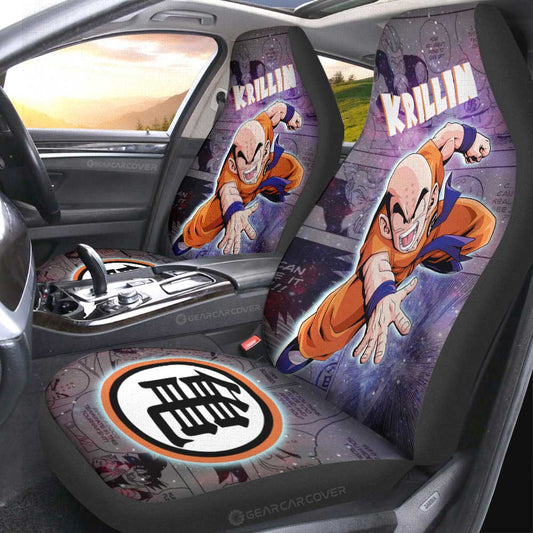 Krillin Car Seat Covers Custom Dragon Ball Anime Car Accessories Manga Galaxy Style - Gearcarcover - 2