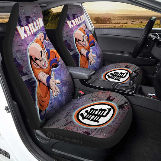 Krillin Car Seat Covers Custom Dragon Ball Anime Car Accessories Manga Galaxy Style - Gearcarcover - 1