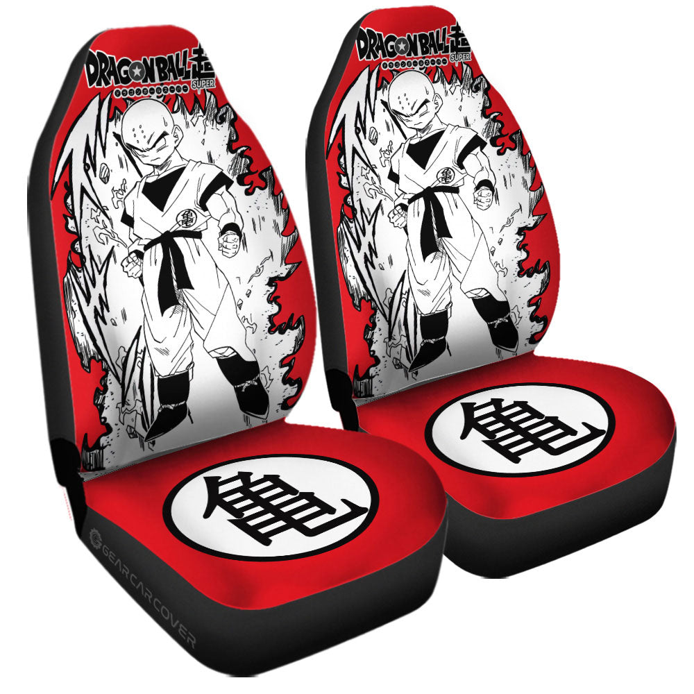Krillin Car Seat Covers Custom Dragon Ball Anime Car Accessories Manga Style For Fans - Gearcarcover - 3