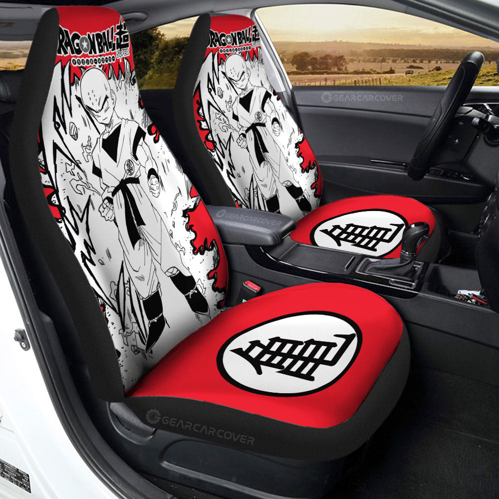 Krillin Car Seat Covers Custom Dragon Ball Anime Car Accessories Manga Style For Fans - Gearcarcover - 1