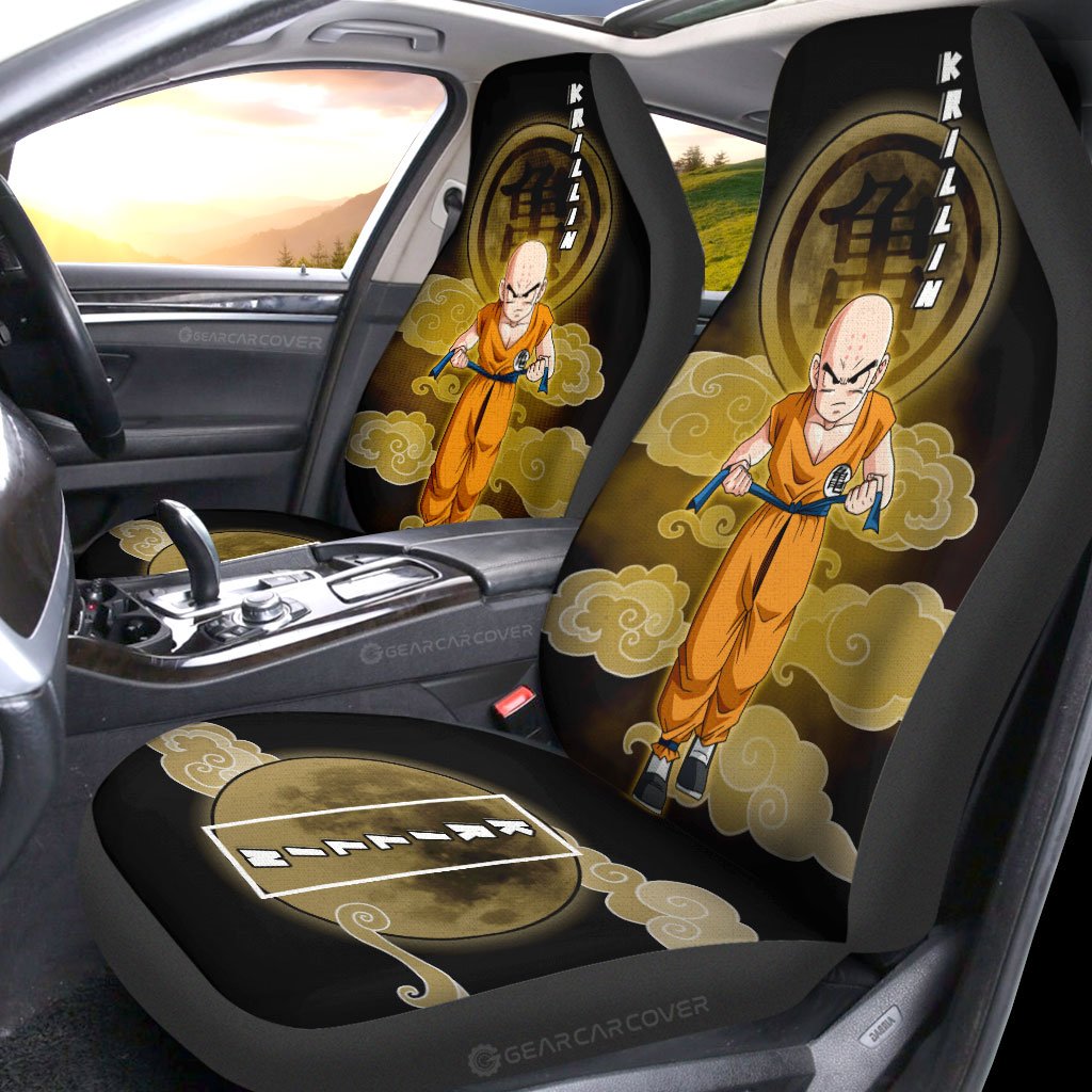 Krillin Car Seat Covers Custom Dragon Ball Anime Car Interior Accessories - Gearcarcover - 2