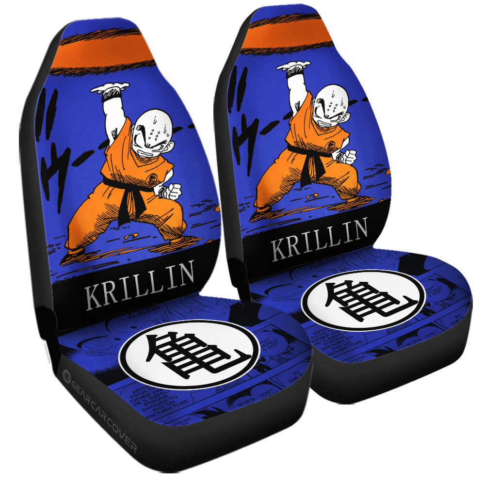 Krillin Car Seat Covers Custom Dragon Ball Anime Manga Color Style - Gearcarcover - 3
