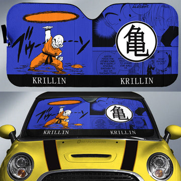 Krillin Car Sunshade Custom Dragon Ball Anime Manga Color Style - Gearcarcover - 1