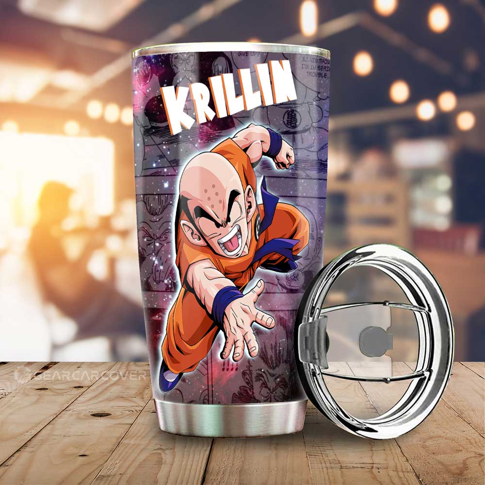 Krillin Tumbler Cup Custom Dragon Ball Anime Car Accessories Manga Galaxy Style - Gearcarcover - 1