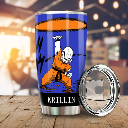 Krillin Tumbler Cup Custom Dragon Ball Anime Manga Color Style - Gearcarcover - 2