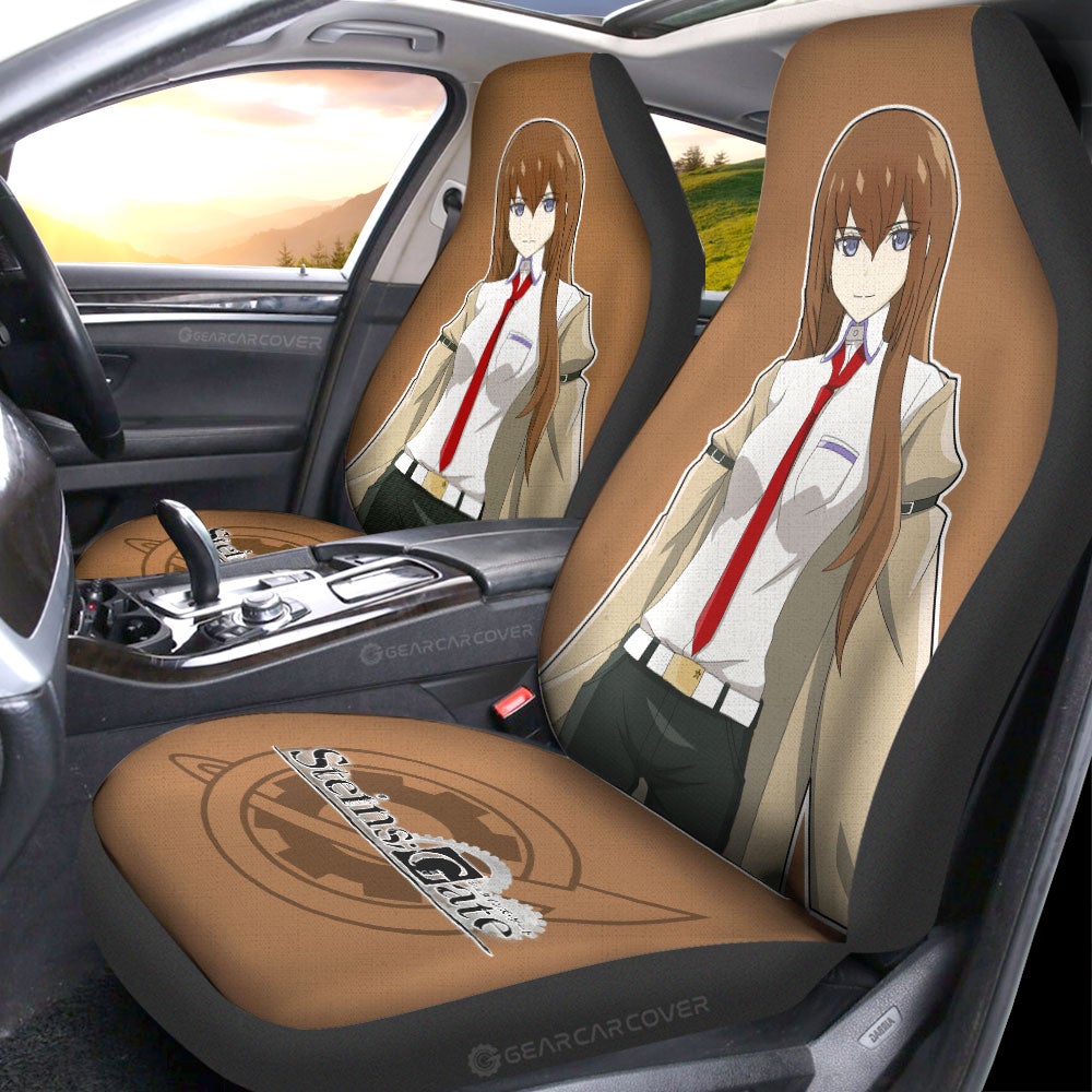 Kurisu Makise Car Seat Covers Custom Main Hero Steins;Gate Anime Car Accessories - Gearcarcover - 2