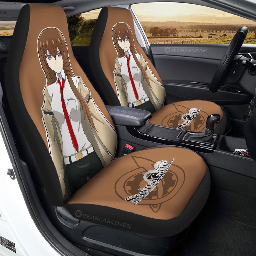 Kurisu Makise Car Seat Covers Custom Main Hero Steins;Gate Anime Car Accessories - Gearcarcover - 1