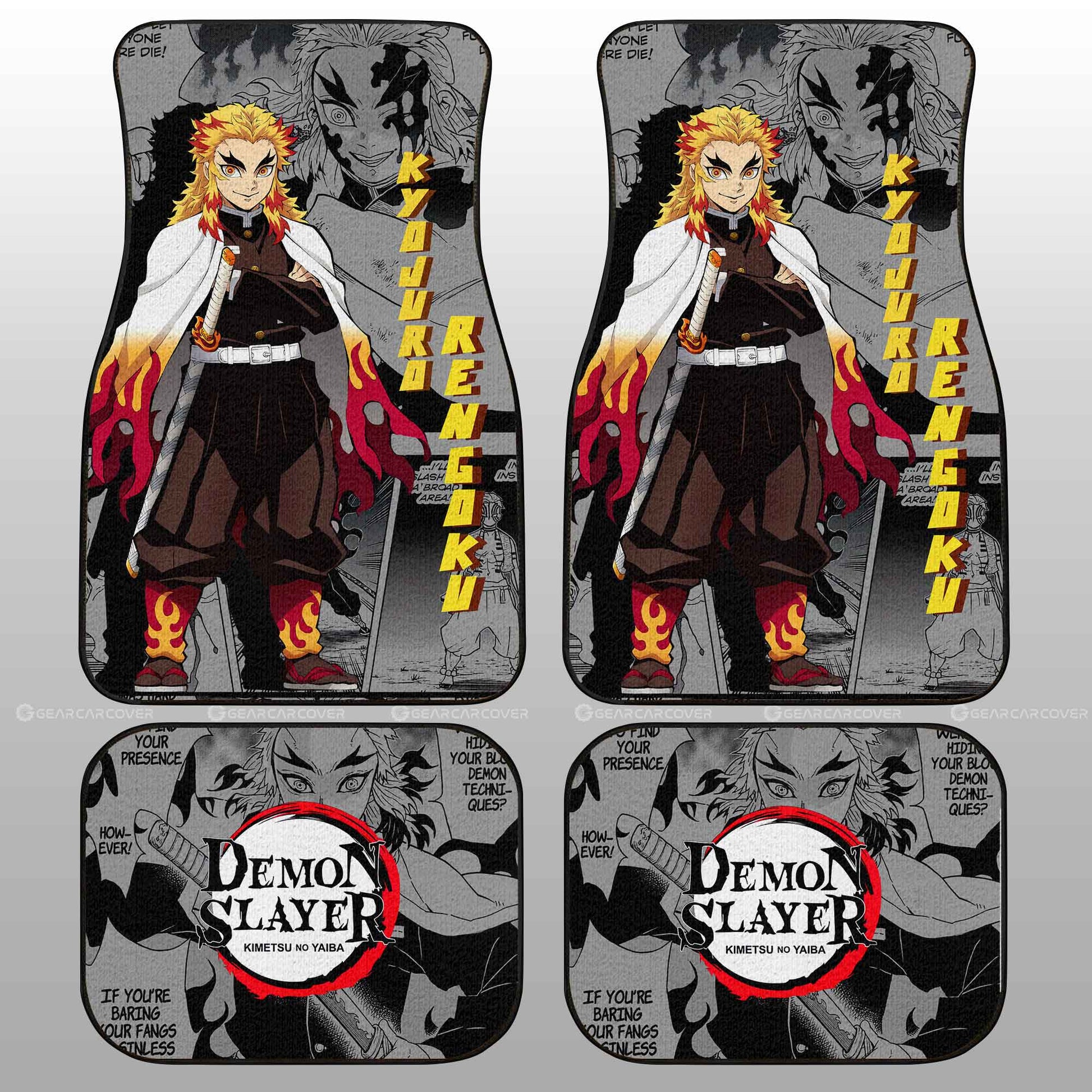 Kyojuro Rengoku Car Floor Mats Custom Demon Slayer Anime Mix Mangas - Gearcarcover - 2