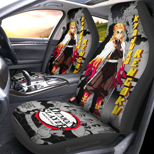 Kyojuro Rengoku Car Seat Covers Custom Demon Slayer Anime Mix Mangas - Gearcarcover - 2