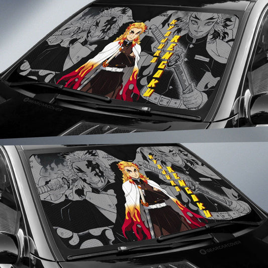 Kyojuro Rengoku Car Sunshade Custom Demon Slayer Anime Mix Mangas - Gearcarcover - 2