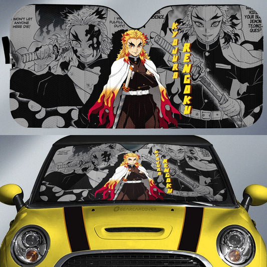 Kyojuro Rengoku Car Sunshade Custom Demon Slayer Anime Mix Mangas - Gearcarcover - 1