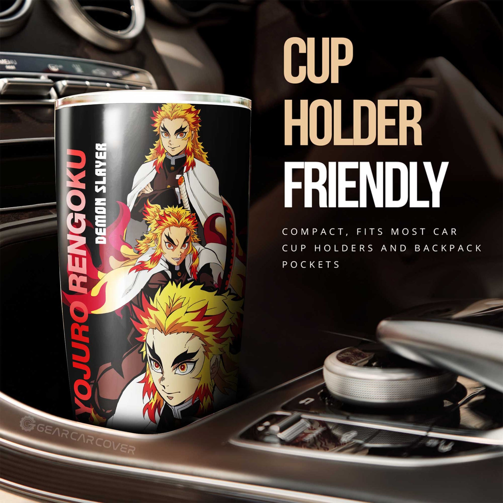 Kyojuro Rengoku Tumbler Cup Custom Demon Slayer Anime - Gearcarcover - 2