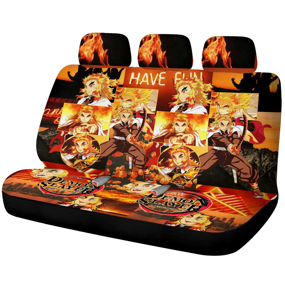 Kyoujuro Rengoku Car Back Seat Cover Custom Demon Slayer Anime - Gearcarcover - 1