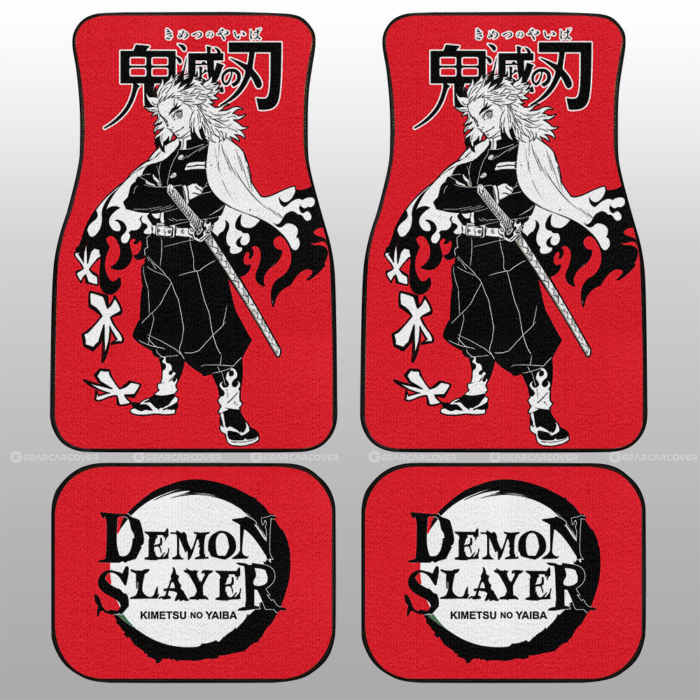 Kyoujurou Rengoku Car Floor Mats Custom Demon Slayer Anime Car Accessories Manga Style For Fans - Gearcarcover - 2
