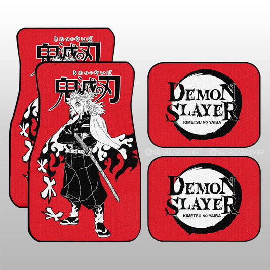 Kyoujurou Rengoku Car Floor Mats Custom Demon Slayer Anime Car Accessories Manga Style For Fans - Gearcarcover - 1