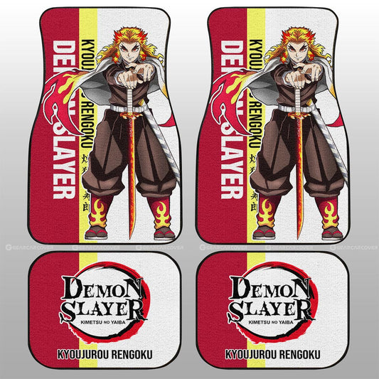 Kyoujurou Rengoku Car Floor Mats Custom Demon Slayer Car Accessories For Anime Fans - Gearcarcover - 2