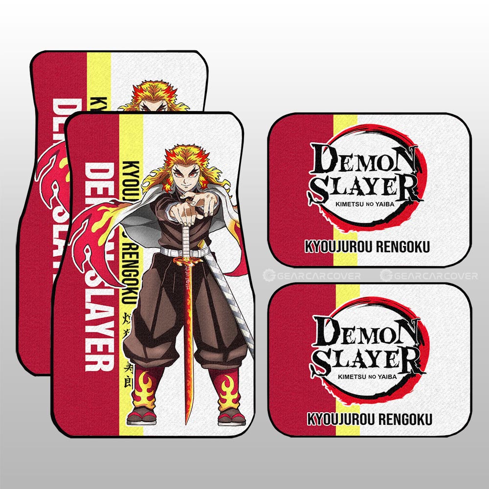 Kyoujurou Rengoku Car Floor Mats Custom Demon Slayer Car Accessories For Anime Fans - Gearcarcover - 1