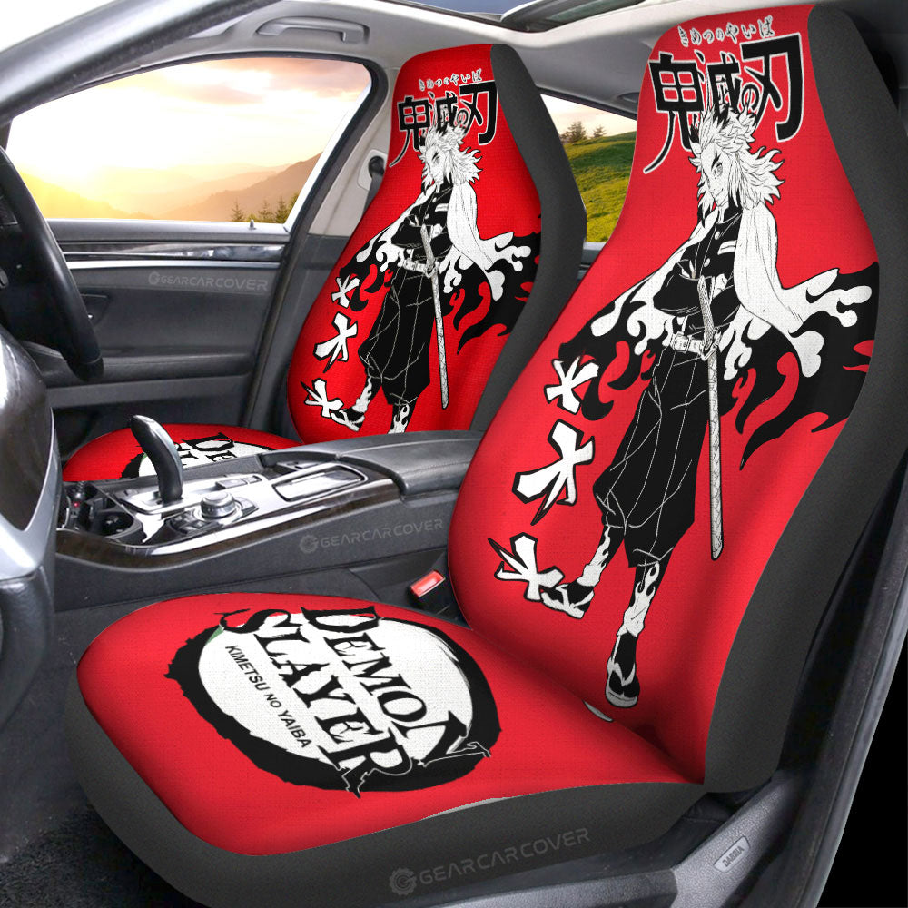 Kyoujurou Rengoku Car Seat Covers Custom Demon Slayer Anime Car Accessories Manga Style For Fans - Gearcarcover - 2