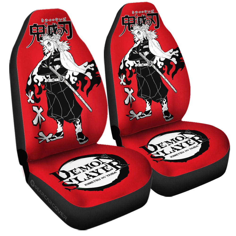 Kyoujurou Rengoku Car Seat Covers Custom Demon Slayer Anime Car Accessories Manga Style For Fans - Gearcarcover - 3