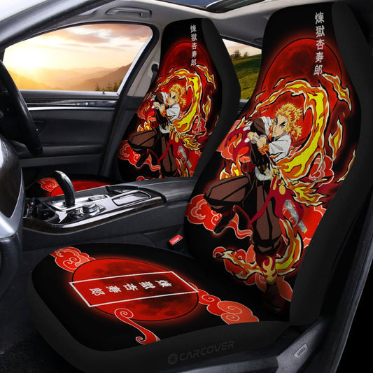 Kyoujurou Rengoku Car Seat Covers Custom Demon Slayer Anime Car Interior Accessories - Gearcarcover - 2