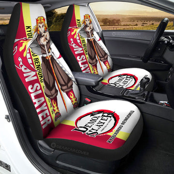 Kyoujurou Rengoku Car Seat Covers Custom Demon Slayer Car Accessories For Anime Fans - Gearcarcover - 1