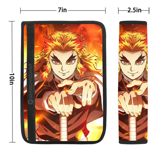 Kyoujurou Rengoku Seat Belt Covers Custom Demon Slayer Anime Car Accessoriess - Gearcarcover - 1