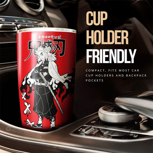 Kyoujurou Rengoku Tumbler Cup Custom Demon Slayer Anime Car Accessories Manga Style For Fans - Gearcarcover - 2