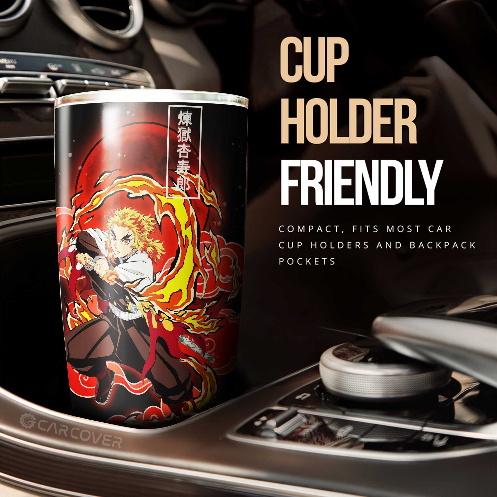 Kyoujurou Rengoku Tumbler Cup Custom Demon Slayer Anime Car Interior Accessories - Gearcarcover - 2