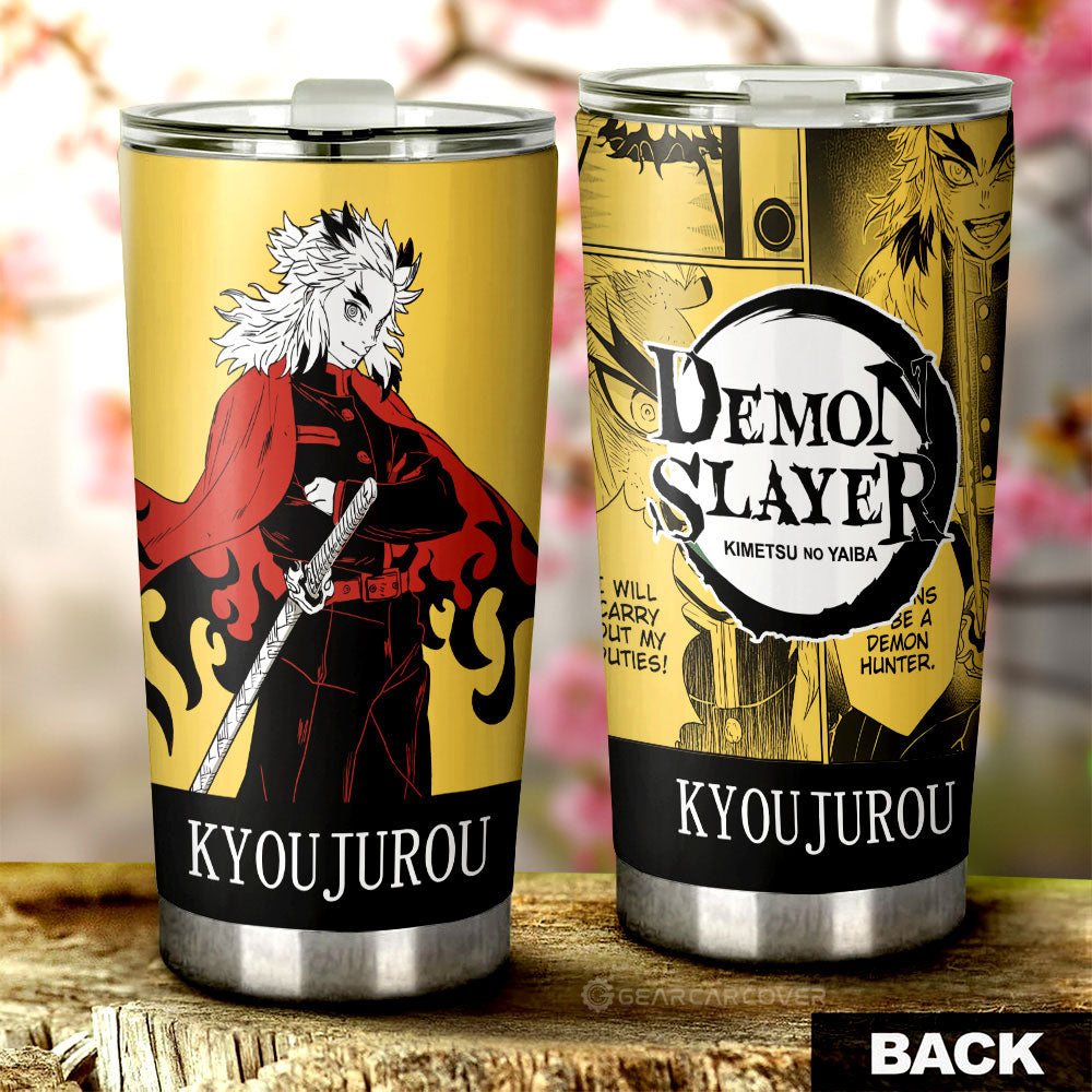 Kyoujurou Rengoku Tumbler Cup Custom Demon Slayer Car Accessories Manga Style - Gearcarcover - 1