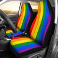 LGBT Flag Car Seat Covers Custom LGBT Pride Love Is Love Car Accessories - Gearcarcover - 1