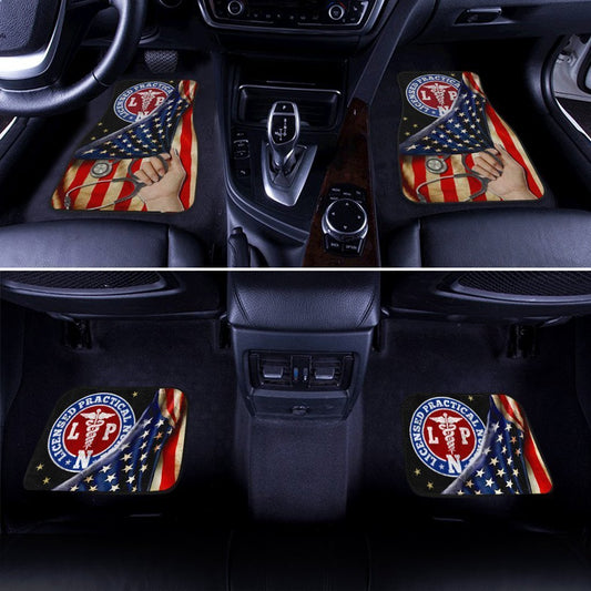 LPN Nurse Car Floor Mats Custom American Flag Car Accessories - Gearcarcover - 2