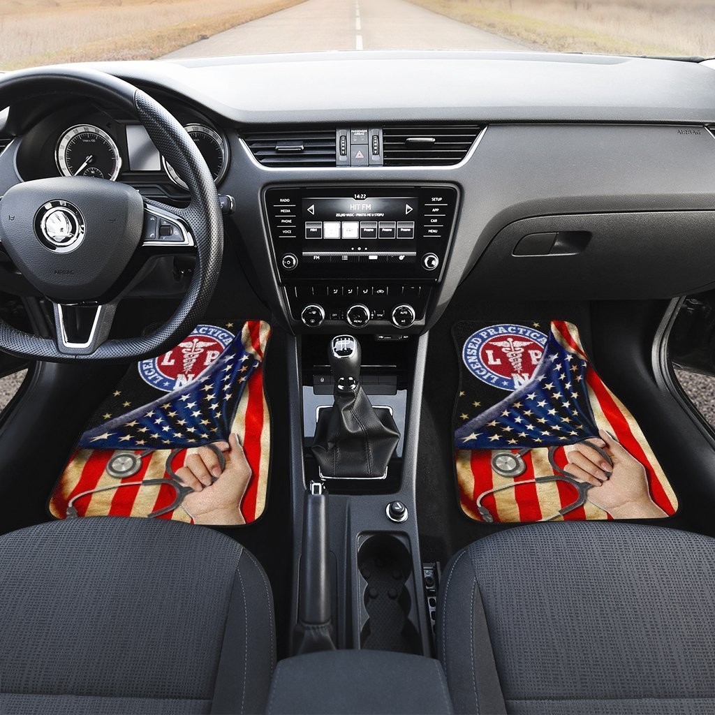 LPN Nurse Car Floor Mats Custom American Flag Car Accessories - Gearcarcover - 3