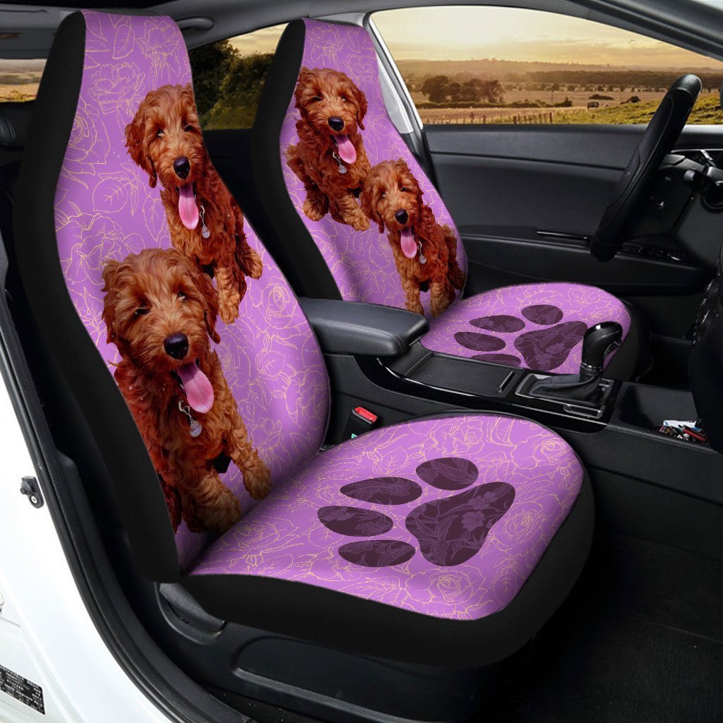 Labradoodle Car Seat Covers Custom Pink Car Interior Accessories - Gearcarcover - 1