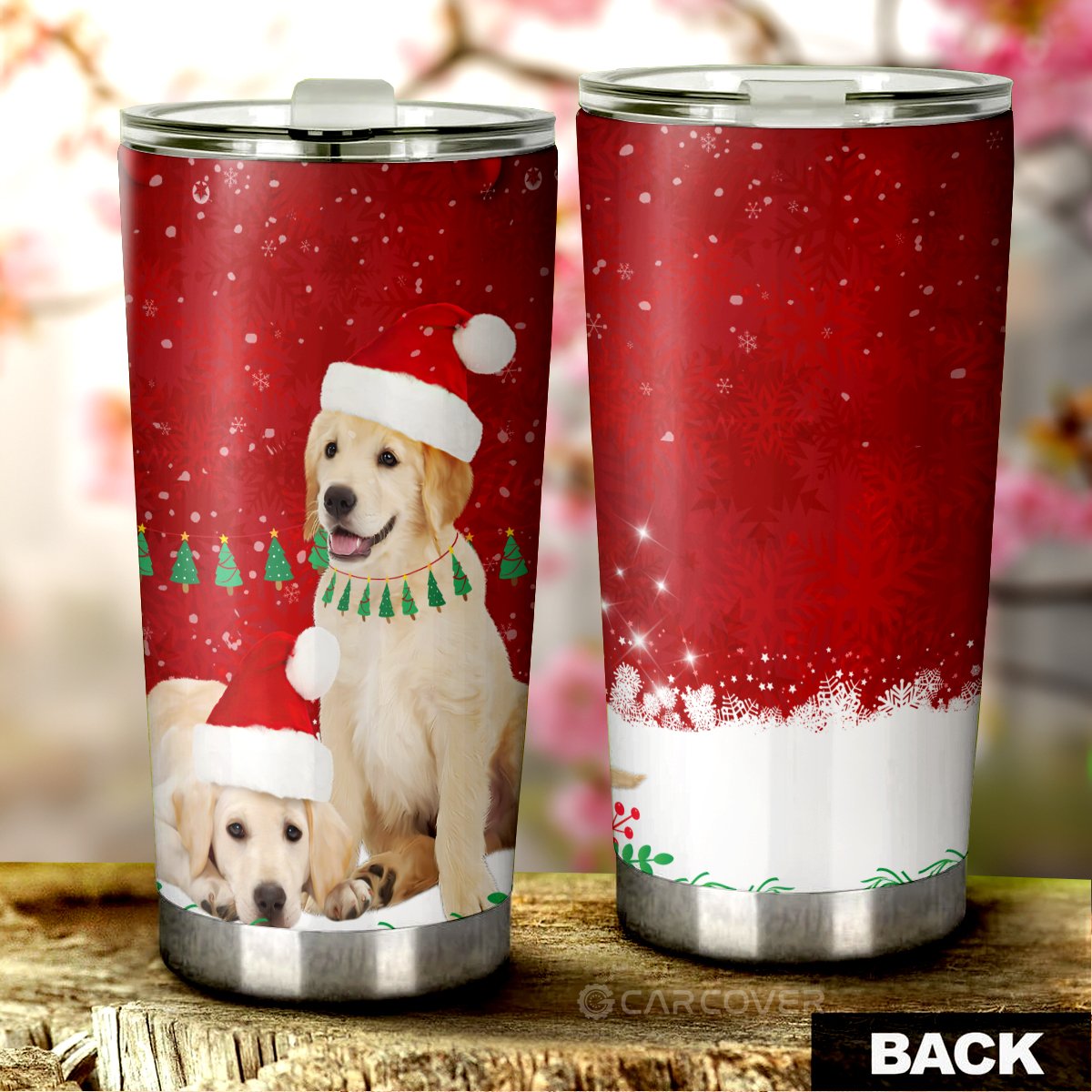 Labrador Retrievers Tumbler Cup Custom Christmas Dog Car Accessories - Gearcarcover - 4